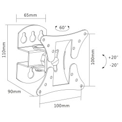 Supporto staffa per TV LCD LED 22 24 26 28 32 pollici